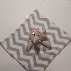 Gray and White Elephant Security Lovey